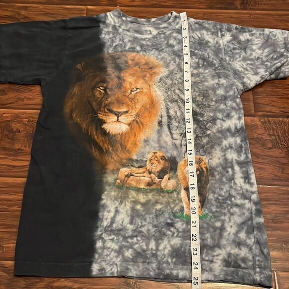 Y2K Visions Lion Nature Print Tie Dye Graphic Shirt Boho Casual - Picture 6 of 8